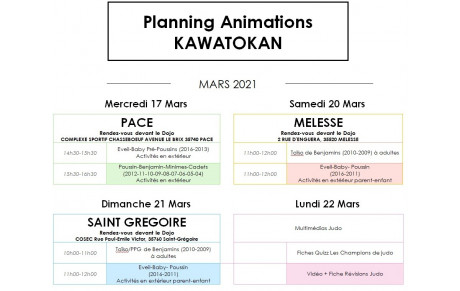 Planning de la semaine